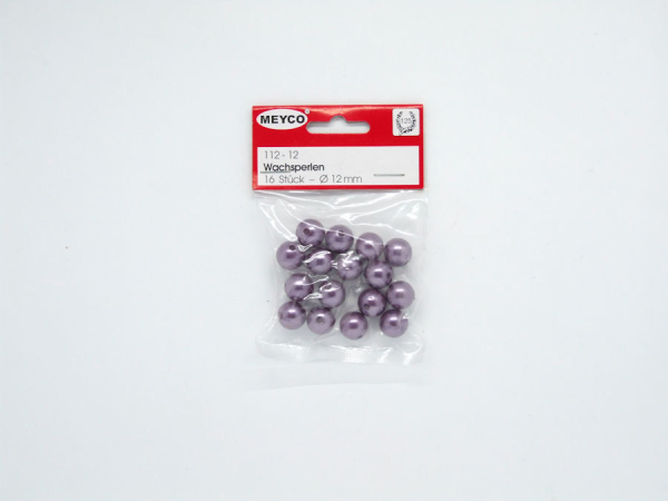 Wachsperlen Ø 12mm, ca. 16 Stück - violett