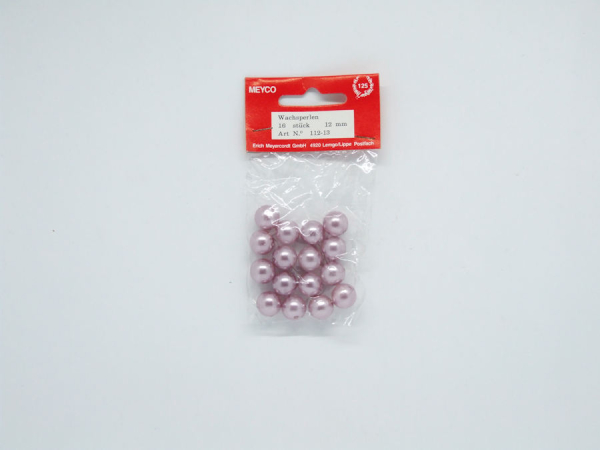 Wachsperlen Ø 12mm, ca. 16 Stück - altrosa