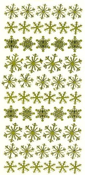 Sticker Schneekristalle - gold   1 Bogen 23x10 cm