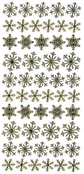 Sticker Schneekristalle - hologramm gold   1 Bogen 23x10 cm