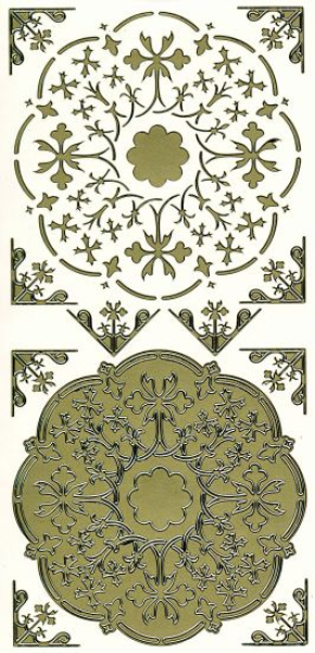 Sticker Ornament - gold   1 Bogen 10x23 cm