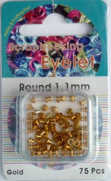 Eyelets rund Ø 1,1 mm   gold - 75 Stück