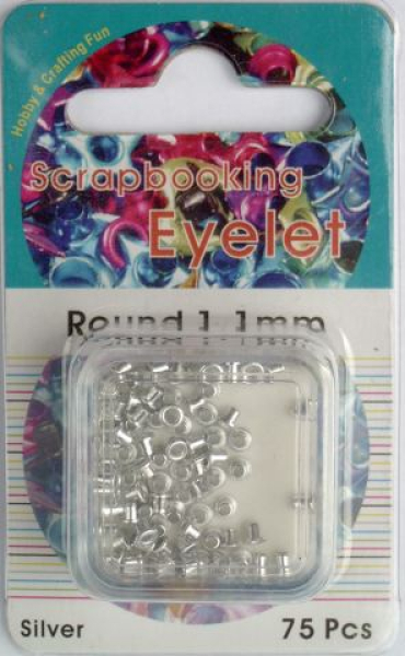 Eyelets rund Ø 1,1 mm   silber - 75 Stück