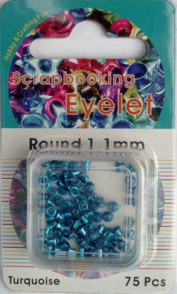 Eyelets rund Ø 1,1 mm   türkis - 75 Stück