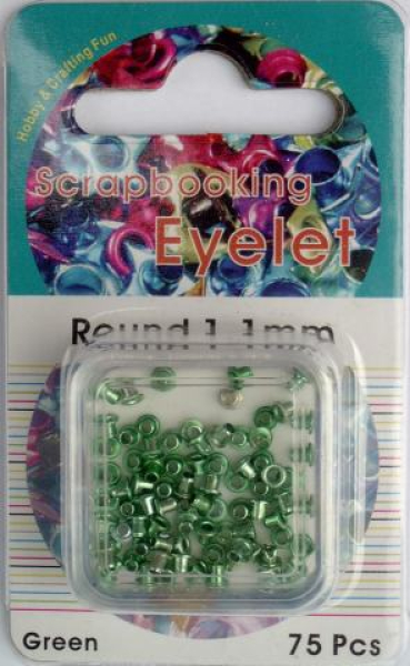 Eyelets rund Ø 1,1 mm   grün - 75 Stück