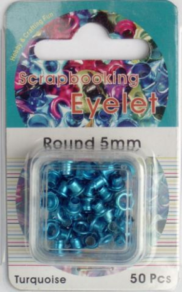 Eyelets rund Ø 5 mm   türkis - 50 Stück