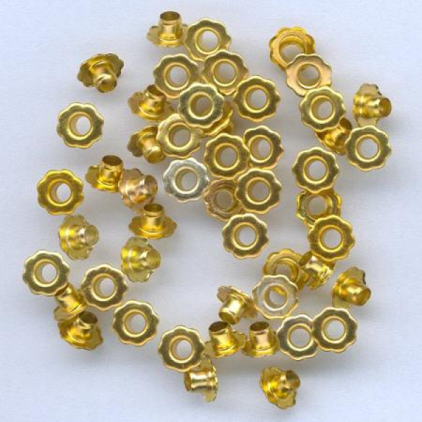 Eyelets Blumen Ø 6 mm   gold - 50 Stück