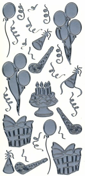 Sticker Fest 1 - silber   1 Bogen 10x23 cm