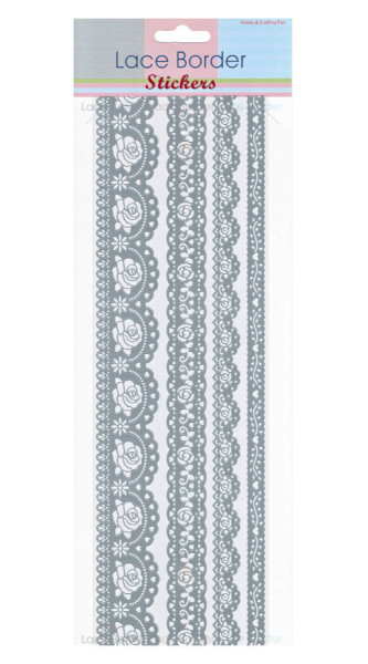 Lace Border Sticker "Rosen" silber