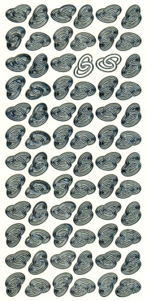 Sticker Ringe - silber   1 Bogen 10x23 cm