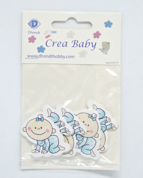 Holzstreuteile Baby - blau