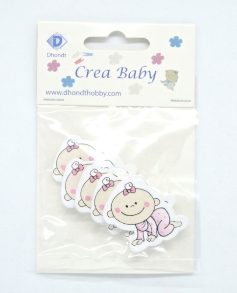 Holzstreuteile Baby - rosa