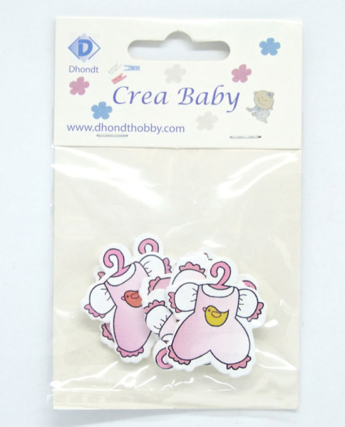 Holzstreuteile Baby-Strampler - rosa