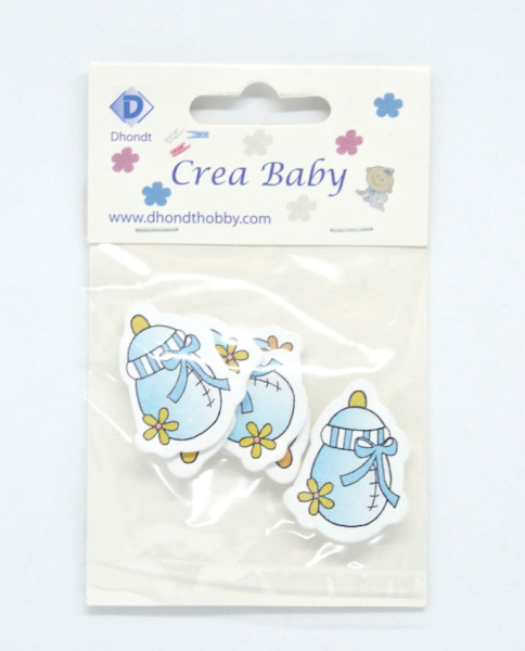 Holzstreuteile Babyfläschchen - blau