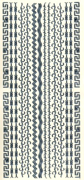 Sticker Bordüren / Linien - silber   1 Bogen 10x23cm