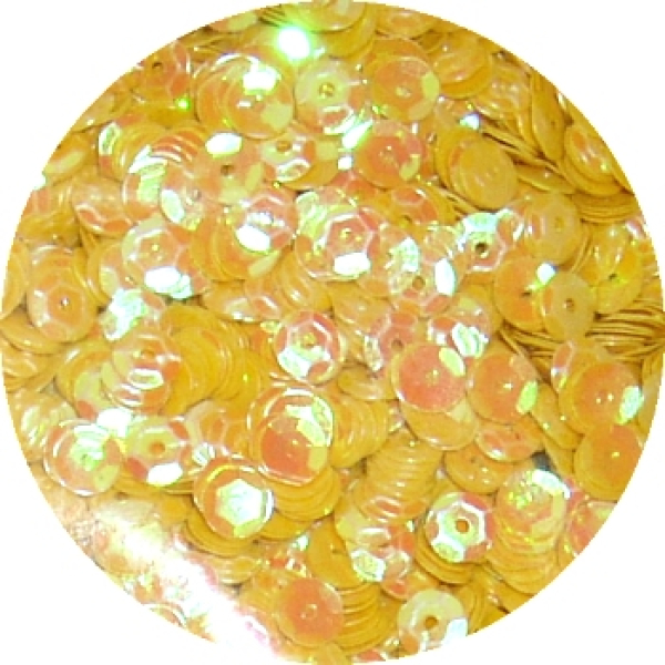 Pailletten gewölbt Ø 6mm - 40 Gramm - hellorange irisierend