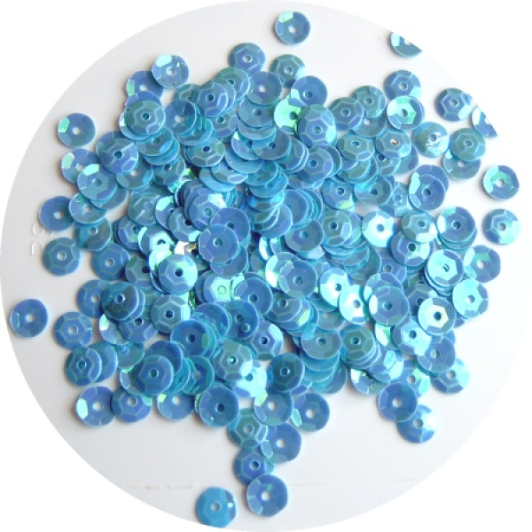 Pailletten gewölbt Ø 6mm - 40 Gramm - blau irisierend