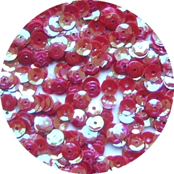 Pailletten gewölbt Ø 6mm - 40 Gramm - rot irisierend