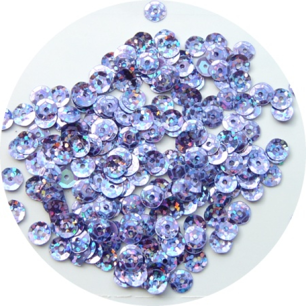 Hologramm Pailletten gewölbt Ø 6mm - 40 Gramm - lila