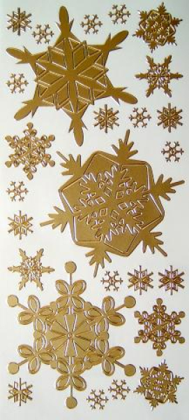 Sticker Eiskristalle - gold   1 Bogen 10x23cm