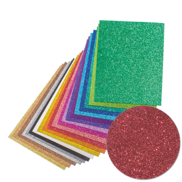 Glitterkarton A4 - rot