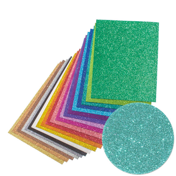 Glitterkarton A4 - türkis