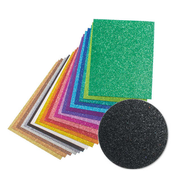 Glitterkarton A4 - schwarz