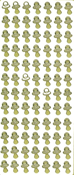 Sticker Schnuller - gold   1 Bogen 23x10 cm