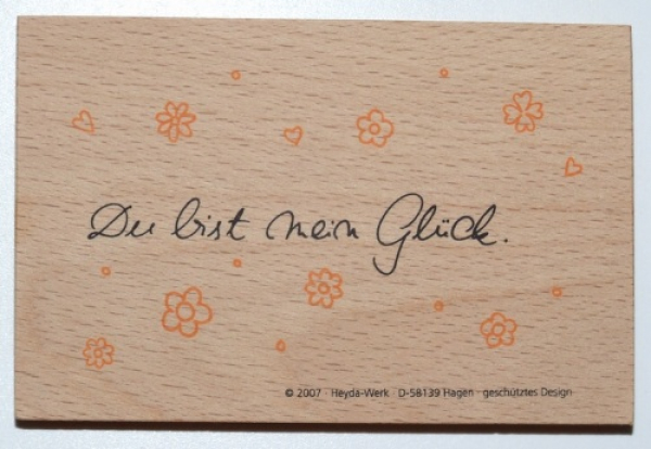 Poesie-Stempel mit Spruch Glück