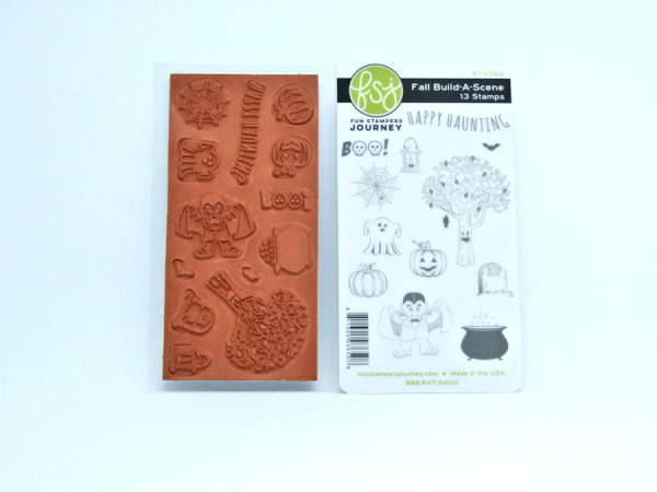 Gummistempel/Stempelplatte 'Fall Build-A-Scene' - Halloween-Motive