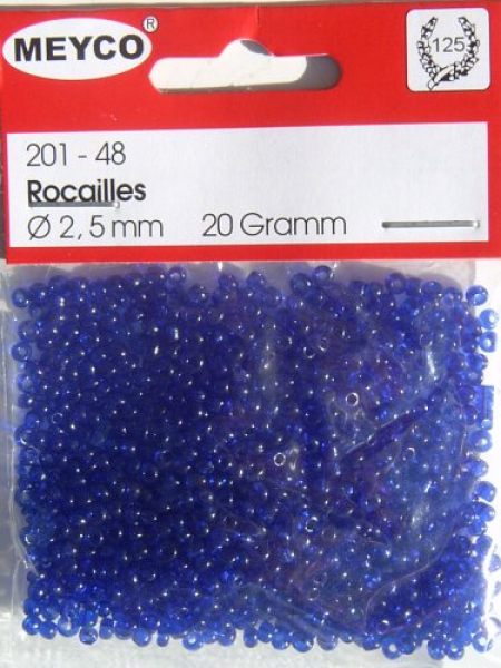 Rocailles Ø 2,5 mm - königsblau transparent