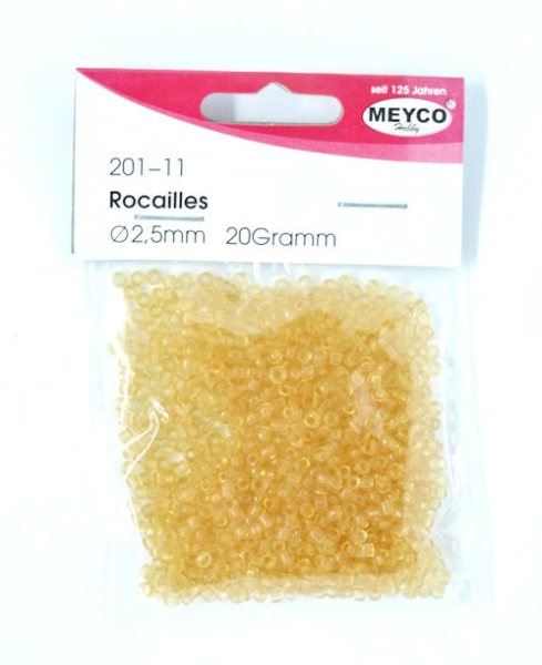 Rocailles Ø 2,5 mm - honiggelb transparent