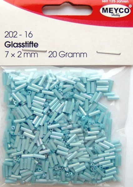 Glasstifte 7 x 2mm - pastellblau opak