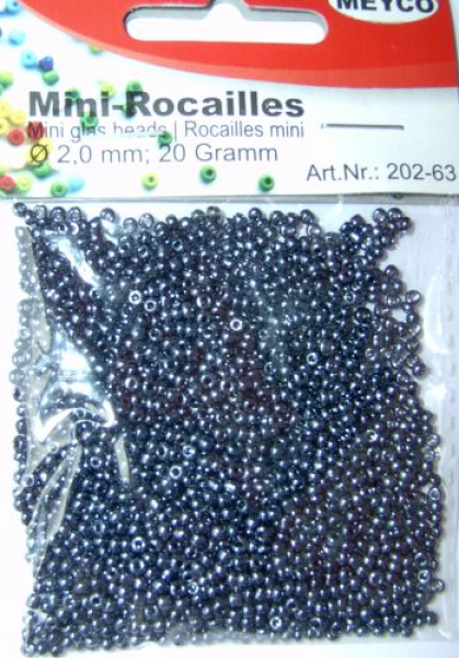 Mini - Rocailles Ø 2,0 mm - hämatit - metallic