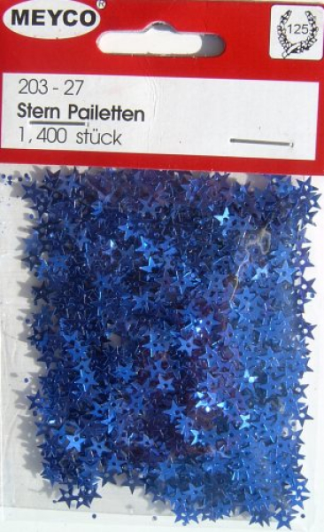 Pailletten 'kleine Sterne' - ca. 1.400 Stück - blau