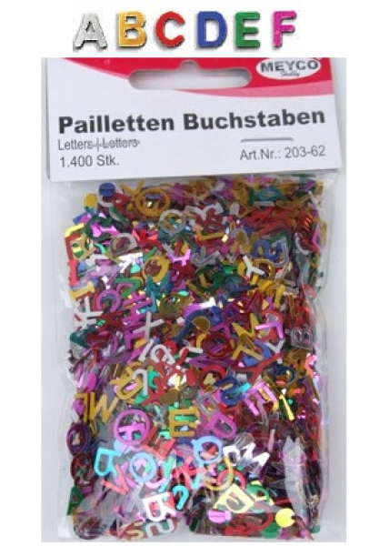 Pailletten Buchstaben - ca. 1.400 Stück - bunt
