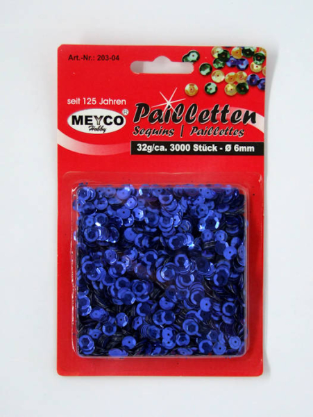 Pailletten gewölbt Ø 6mm - blau - ca. 3.000 Stück