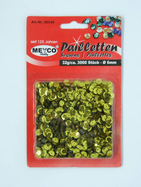 Pailletten gewölbt Ø 6mm - gold - ca. 3.000 Stück