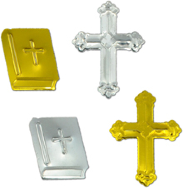 Streuteile-Kreuz&Bibel, 25g - gold/silber