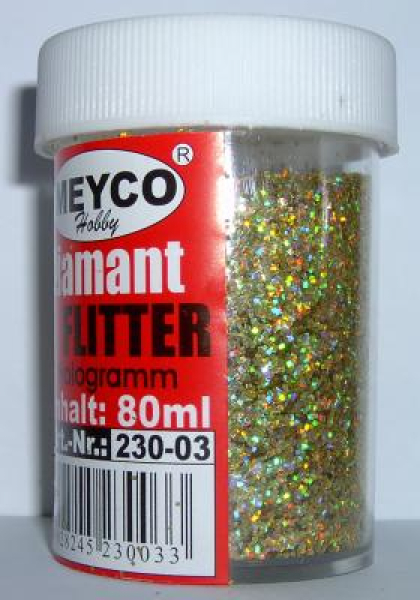Diamant Flitter in Streudose, 40g - gold hologramm