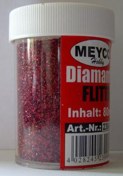 Diamant Flitter in Streudose, 40g - rot