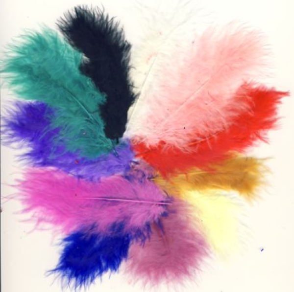 Marabufedern - bunt sortiert