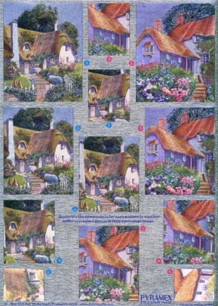 3D PyramidenbogenDufex MetallgravurCottages - Bauernhäuser