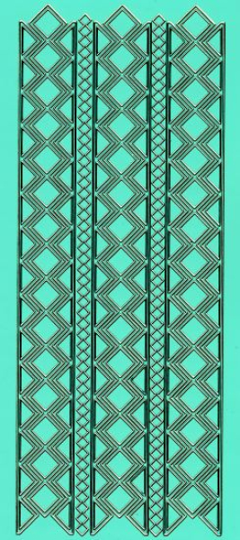 Sticker Rand mit Rauten - mint/gold   1 Bogen 10x23 cm