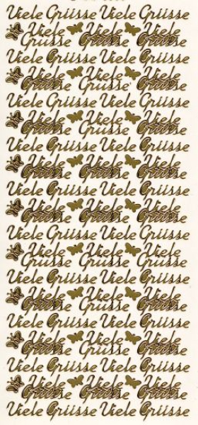 Sticker Viele Grüße - bronze   1 Bogen 10x23 cm