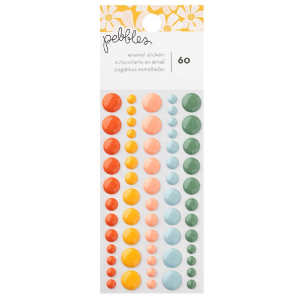 Pebbles Enamel Stickers - Sunny Blooms - 60 tlg.