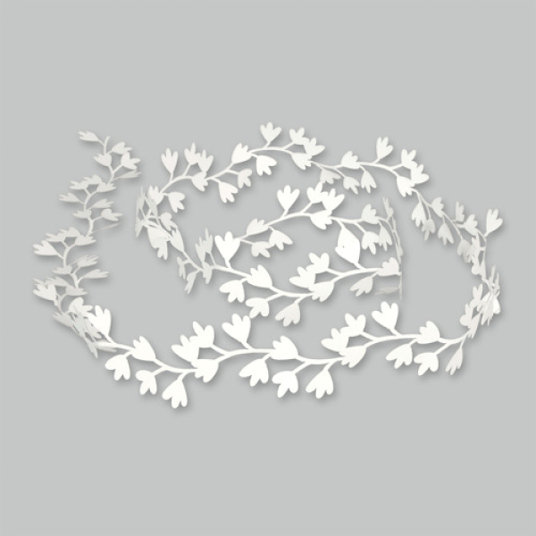 Deko Papier Blättergirlande weiß