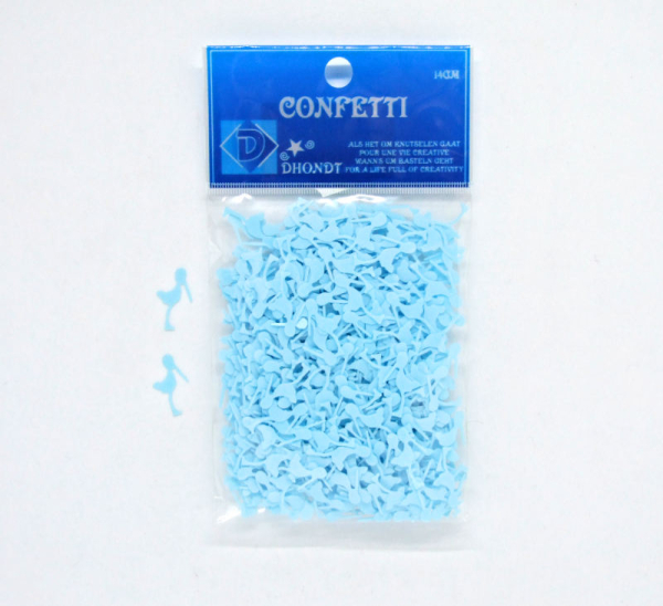 Konfetti/Streuteile Storch, 14 g - blau