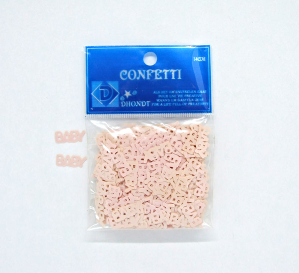 Konfetti/Streuteile Schriftzug BABY, 14 g - rosa
