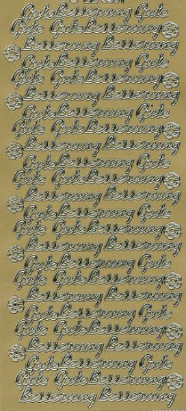Sticker Gute Besserung - gold   1 Bogen 10x23 cm